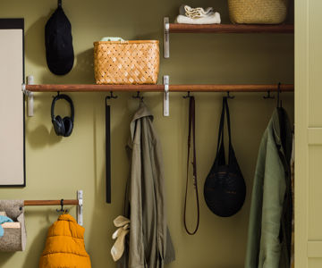 Essem hallway products built into a wardrobe giving an exclusive feeling