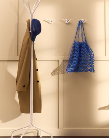 Mama hooks and Classic coat stand in white.